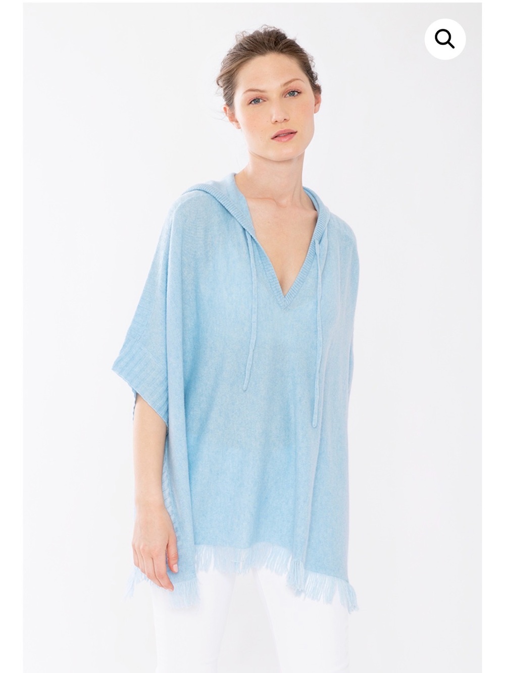 Kinross Cashmere Hooded Poncho Top